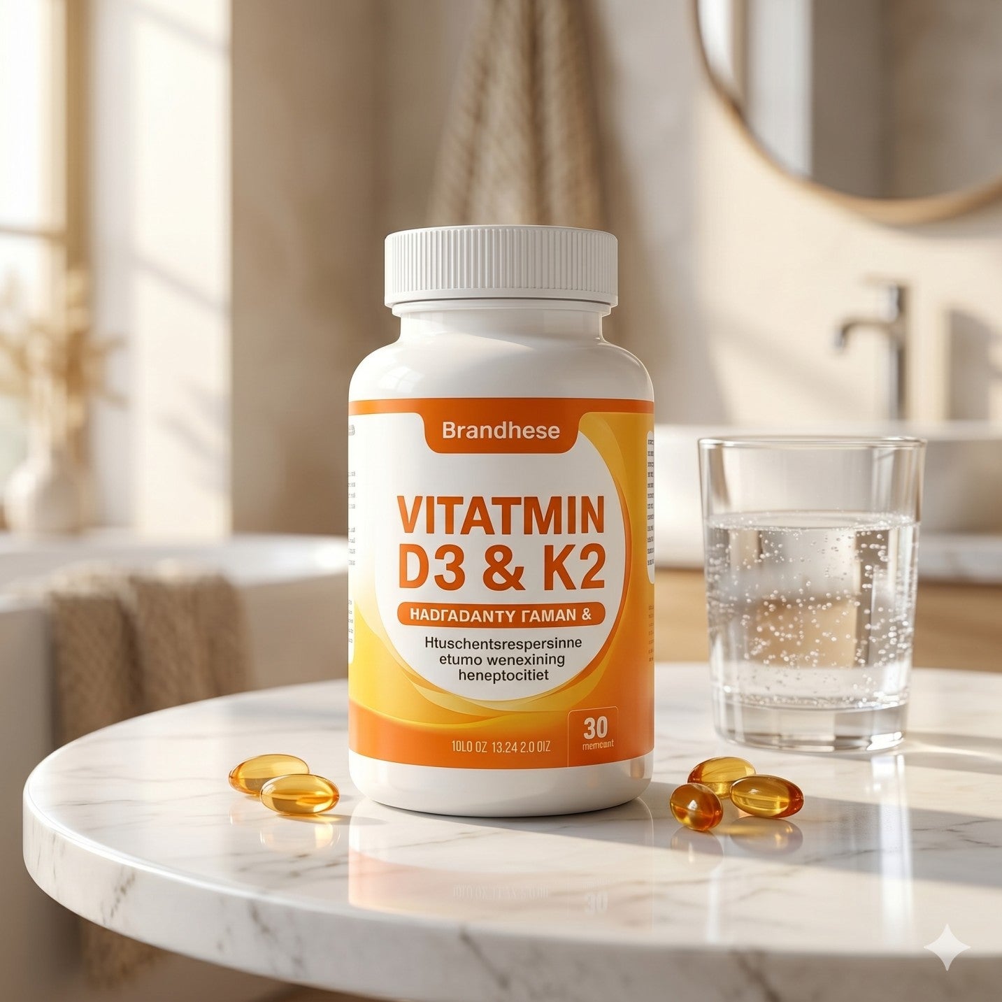 Vitamine D3 + K2 — 30 Capsules