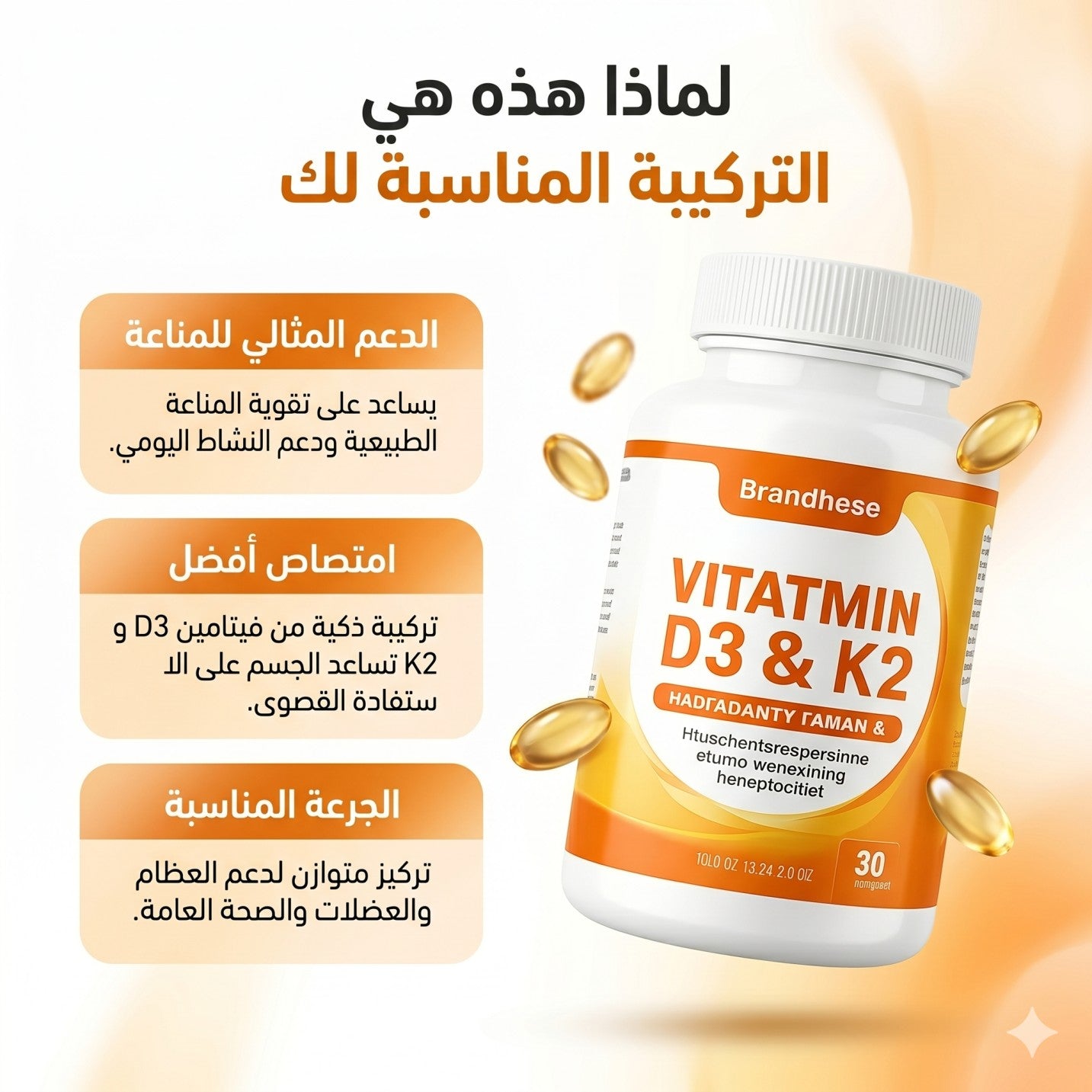 Vitamine D3 + K2 — 30 Capsules